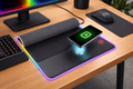Tapis de Souris Gaming RGB XXL Premium Anti-Dérapant - Chargeur Induction 15W - 10 Modes LED - Tapis Bureau Gamer 2 en 1-800x300 mm - Chargeur sans-Fil Fast-Charge