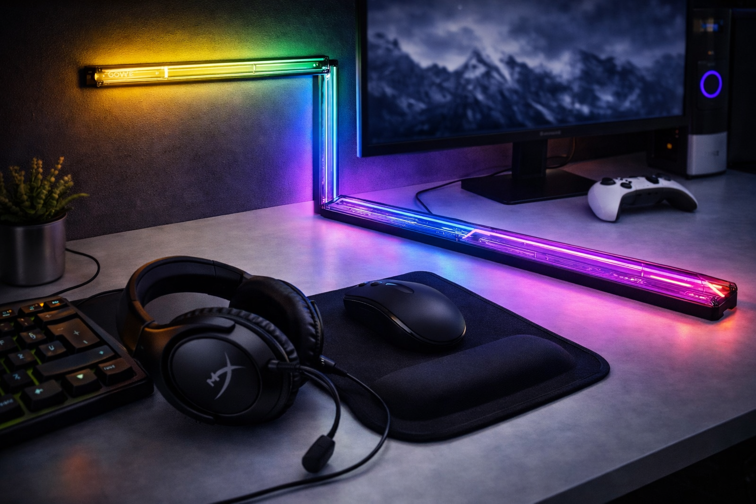 Govee LED Gaming Applique, RGBIC Lampe Murale avec Formes et Multicouleurs DIY de Cyberpunk, Matter et Alexa, 61 Modes Scènes, Lumière Intelligente pour Chambre, Salon, 3pcs et 1 Connecteur [Classe énergétique G]