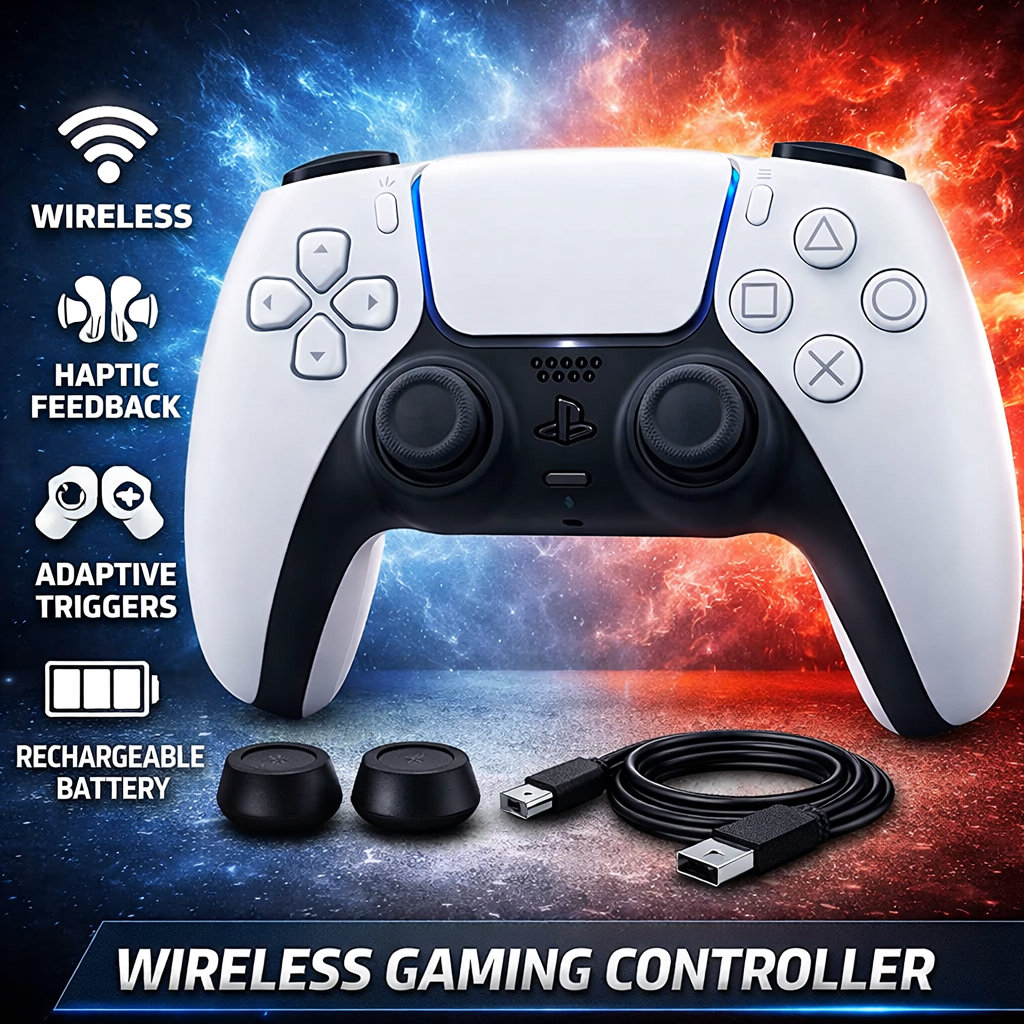 Playstation Sony, Manette 5 officielle DualSense, Sans fil, Batterie rechargeable, Bluetooth, Compatible avec PS5 et PC, Couleur : Bicolore