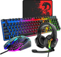 Wired RGB Backlit Gaming Keyboard And Mouse Headset Combo Gamer Bundle For PC Computer
