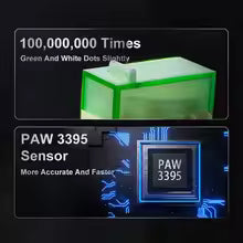 AJAZZ AJ179 PRO PAW3395 souris de jeu sans fil avec Base de chargement rvb 26000DPI souris ergonomique légère pour ordinateur portable Gamer