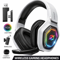 Ozeino Casque Gaming Sans Fil pour PC PS5 PS4, 2.4GHz Audio sans perte, USB & Type-C casque de jeu Ultra Stable avec Microphone Flip, Casque Gamer avec batterie 40 heures pour Switch Laptop Mobile Mac