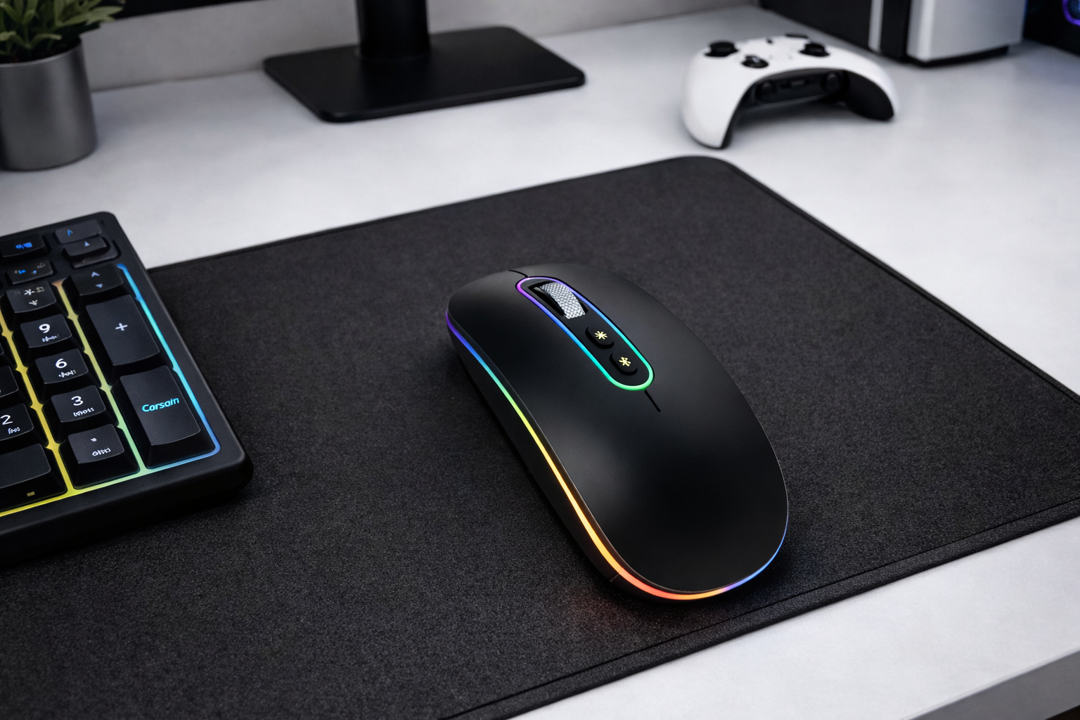 cimetech Souris sans Fil Rechargeable, Souris Bluetooth 5.1 USB 2.4GHz, 1000-1200-1600 DPI Réglable, Compatible avec MacBook/Tablette/iPad/Ordinateur Portable/PC/Notebook - Noir