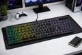 Corsair K55 Core RGB Clavier de Jeu Filaire à Membrane – Commutateurs Réactifs – Résistance Aux éclaboussures – Ten-Zone RGB – Touches Multimédia – Compatible iCUE – AZERTY FR – PC, Mac – Noir