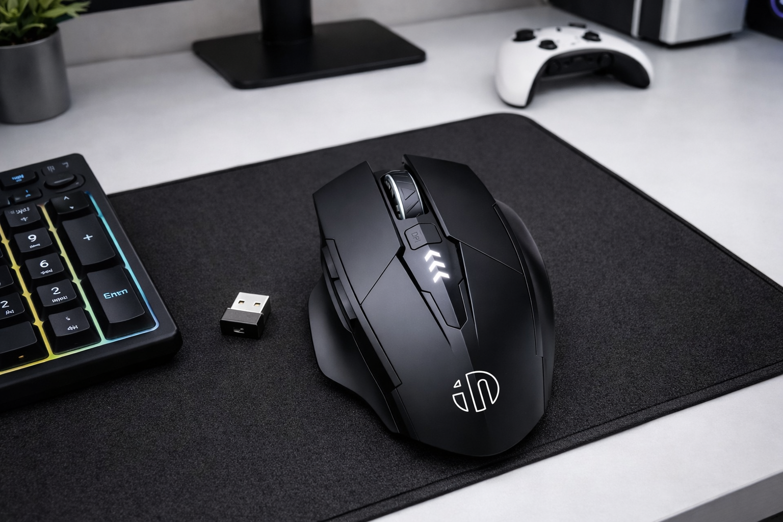 inphic Souris sans Fil 2.4G Rechargeable Silencieuse, 2400 DPI, Batterie Visible, Chargement Type-C, pour Ordinateur, Laptop, Mac, PC