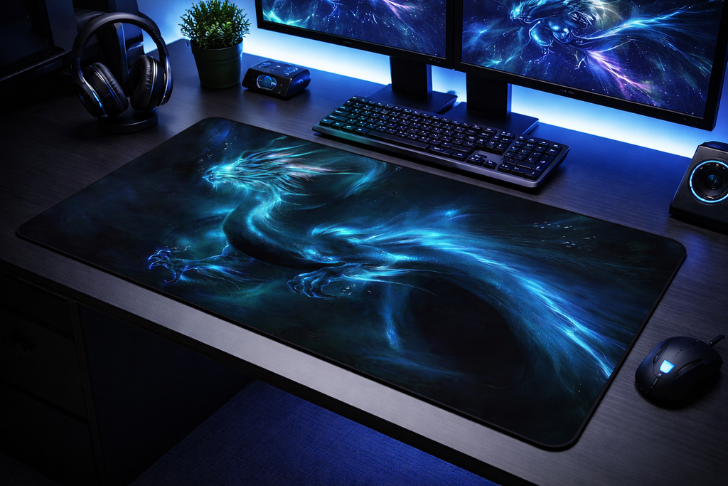 Sidorenko Tapis de Souris - 350 x 260 x 2mm - Gaming Mouse Pad - Surface spéciale améliore la Vitesse et la précision I Base en Caoutchouc Antidérapant Surface I Bleu